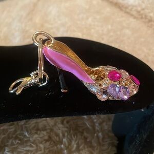 High Heel Keychain or Clip w/ beautiful crystals - NWOT 6 inch length